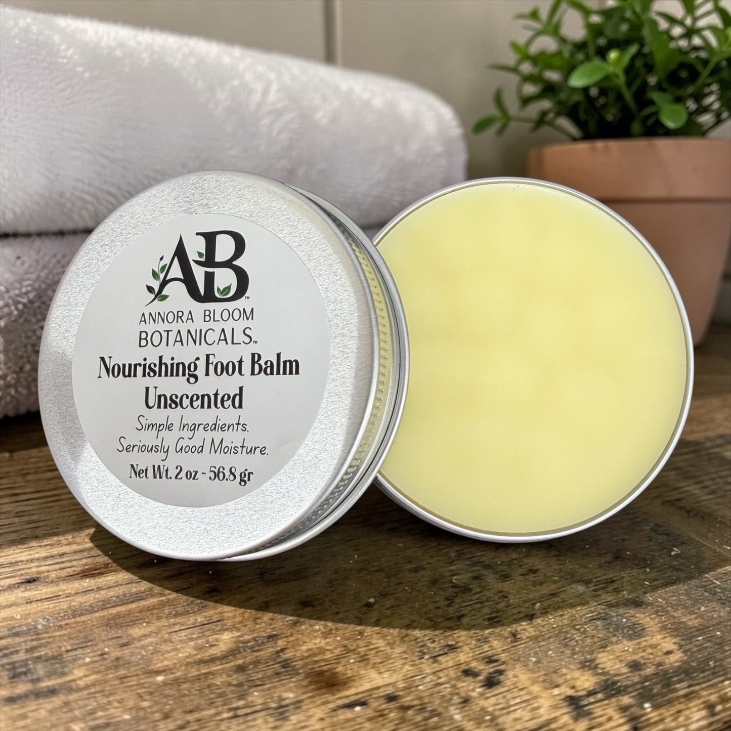 Nourishing Foot Balm (2 oz) | Unscented Beeswax Foot Balm for Dry, Cracked Feet | Annora Bloom Botanicals