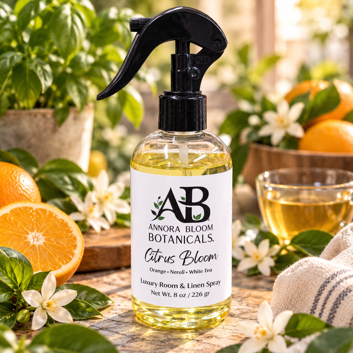 Citrus Bloom – Handcrafted Luxury Linen & Room Spray 8 oz - Annora Bloom