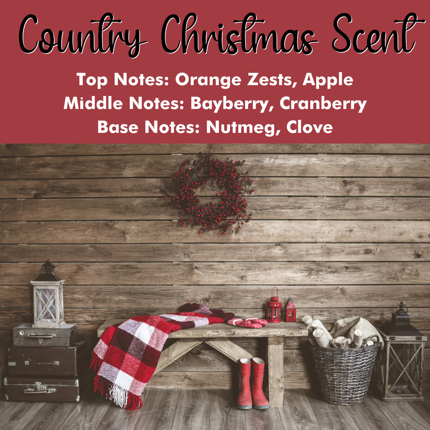 Country Christmas Scented - Pure Beeswax Melts for Warmers (1-Pack)