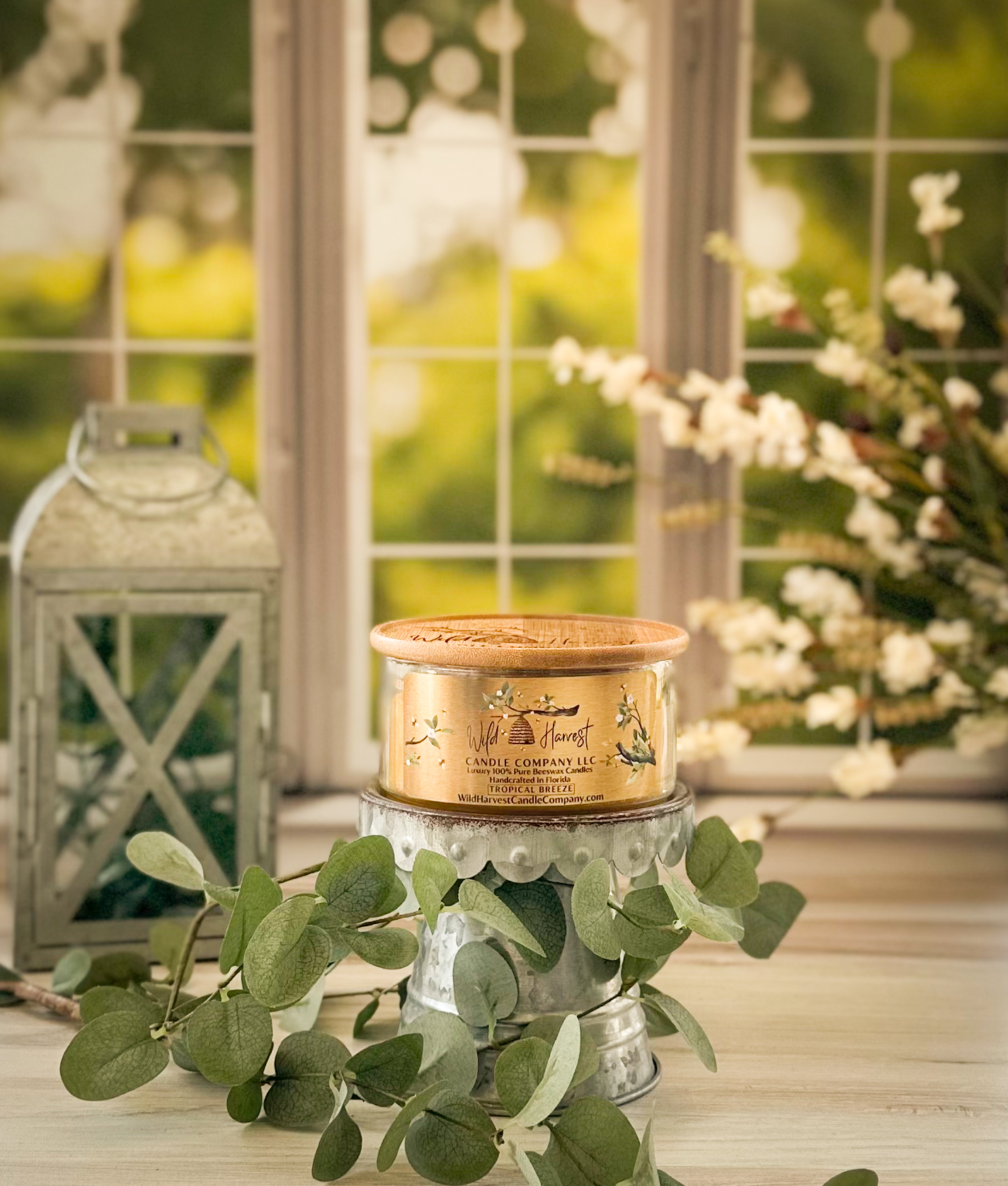 TROPICAL BREEZE SCENTED - Pure Beeswax Candle