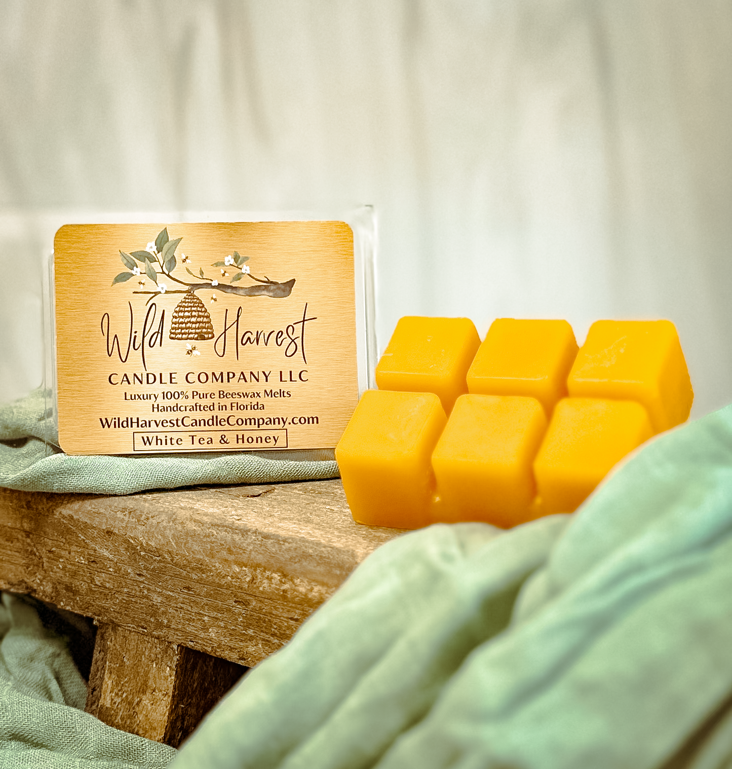 WHITE TEA & HONEY SCENTED - Pure Beeswax Melts for Warmers (1-PACK)