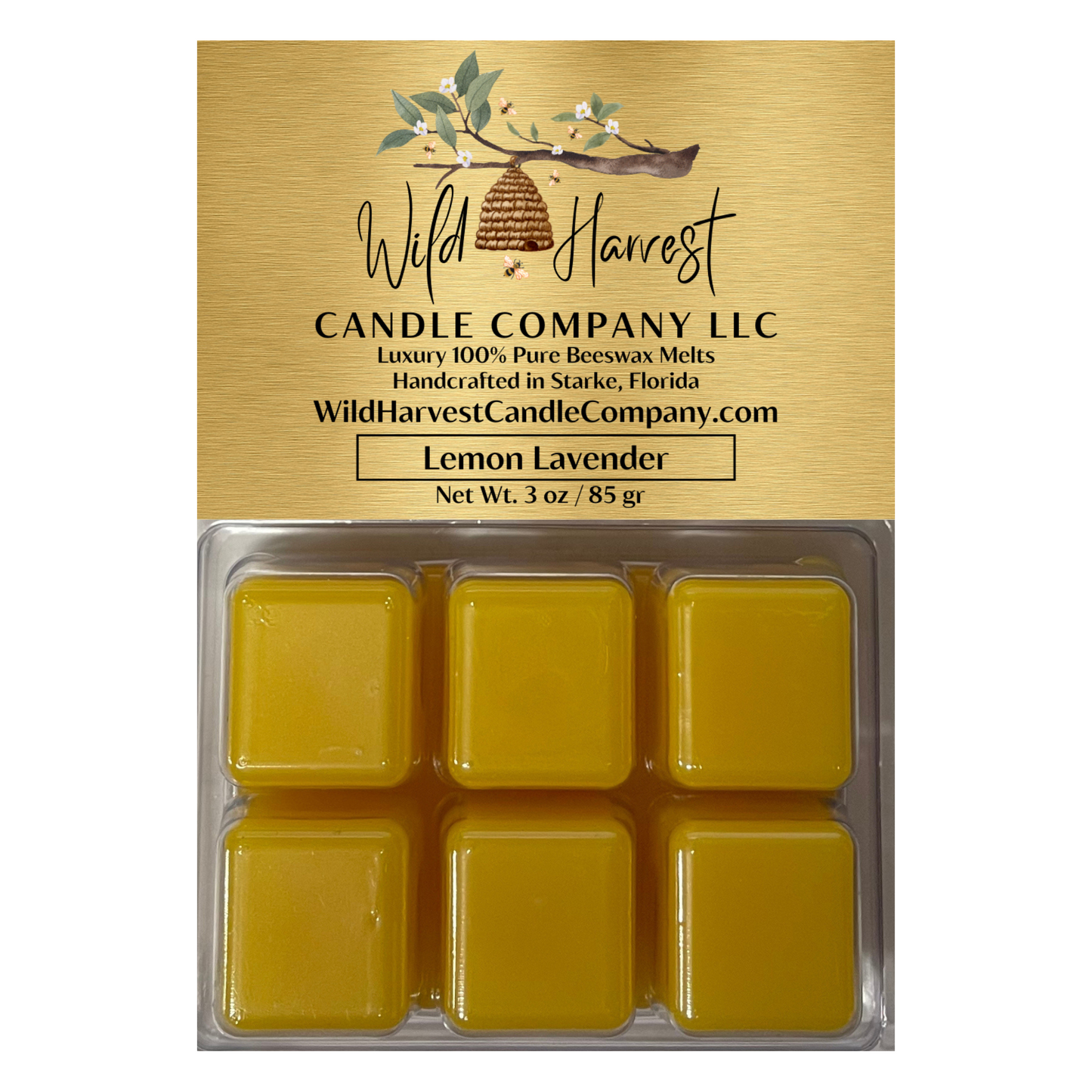 LEMON LAVENDER SCENTED - Pure Beeswax Melts for Warmers (1-PACK)