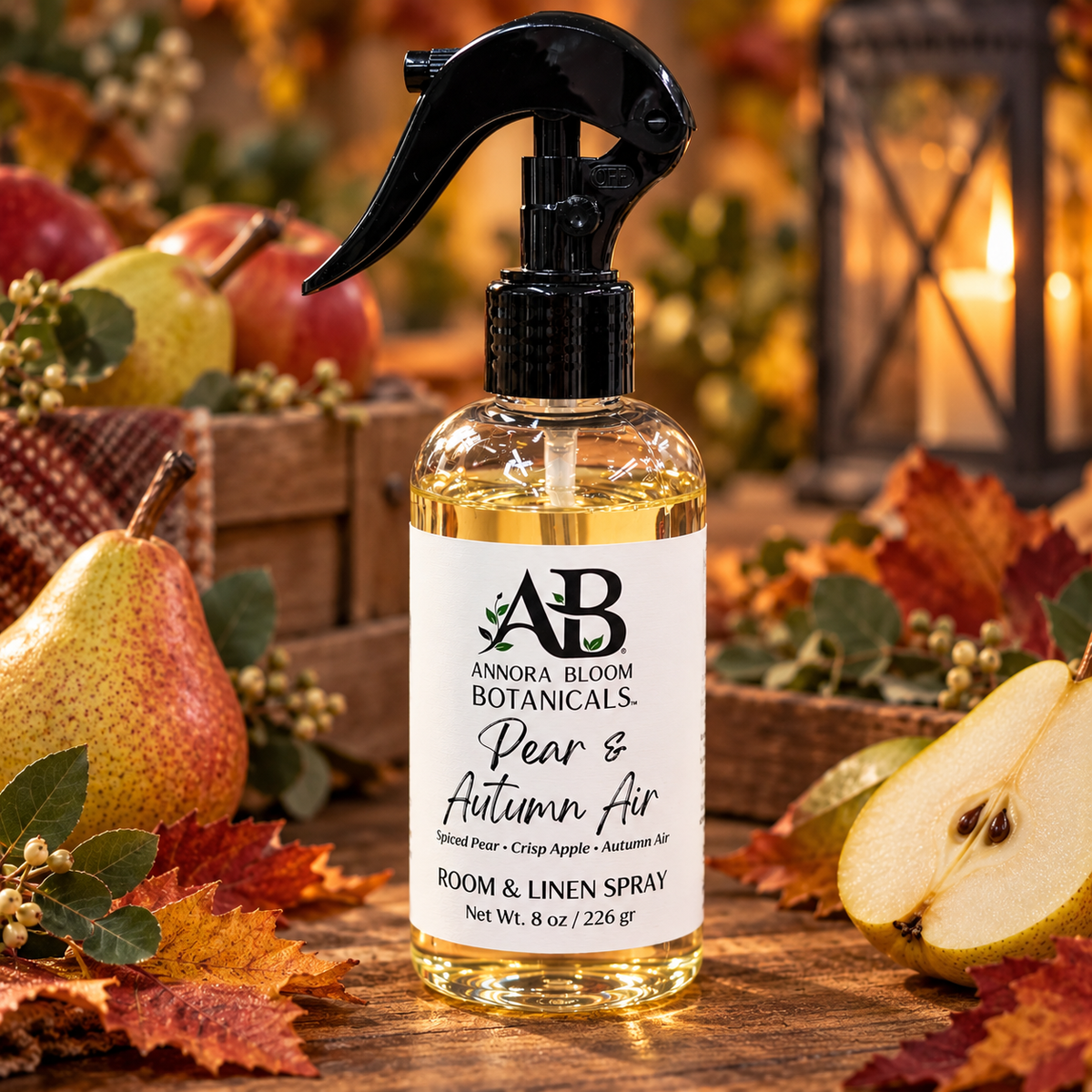 Pear & Autumn Air – Handcrafted Luxury Linen & Room Spray 8 oz - Annora Bloom