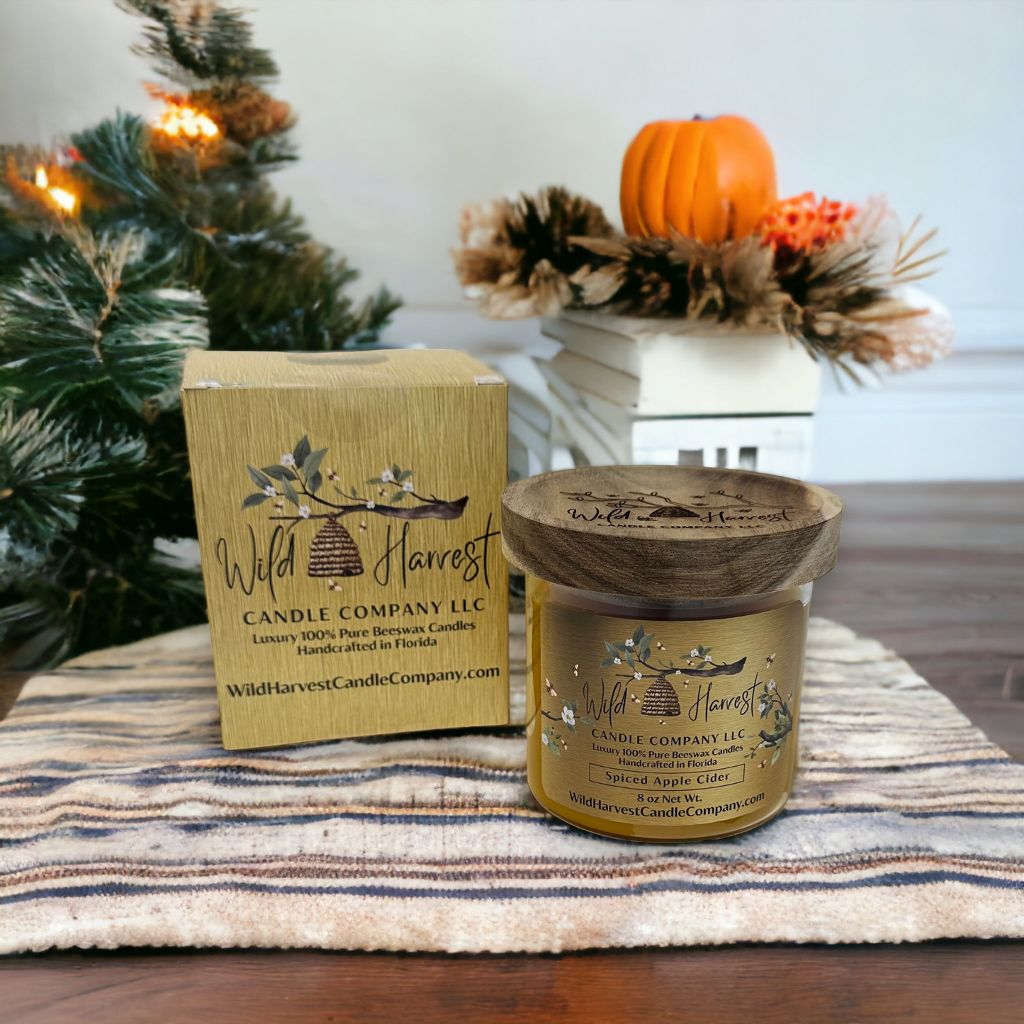 2-Pack Mix or Match 8 oz Scented Pure Beeswax Candles - Candle Gift Set