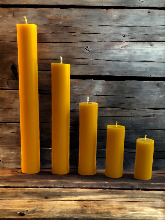 Beeswax Pillar Candles 1.5 Inches Wide - Choose Your Height