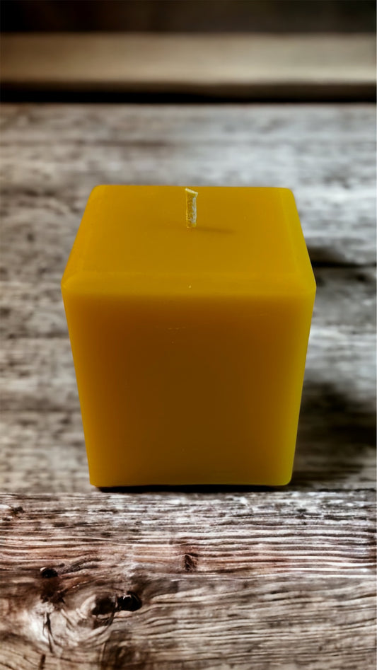 Square Shaped Pure Beeswax Pillar Candle