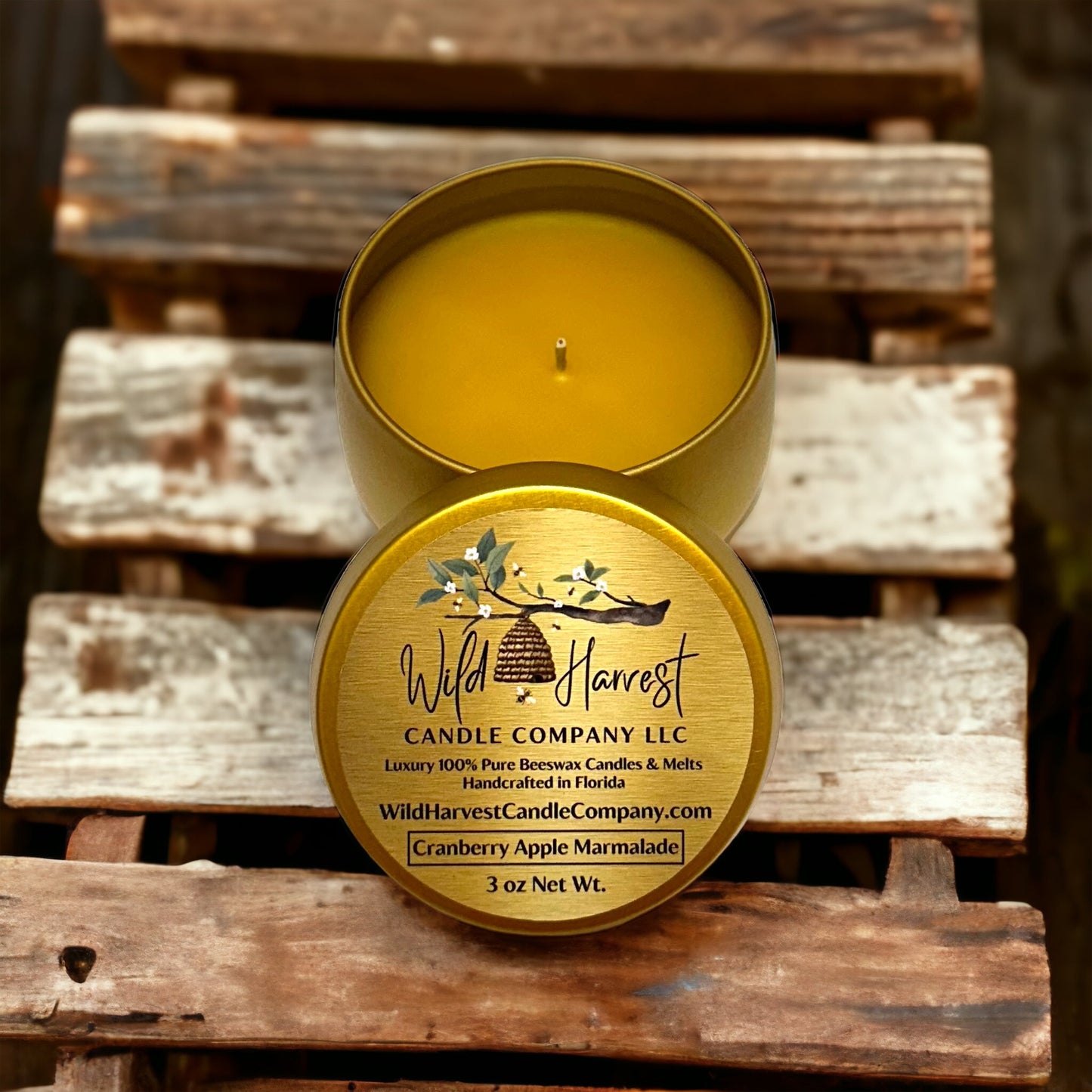 Travel Size Mini Beeswax Candle Tin Bundle - Set of 3 (3 oz Each) Choose Your Scents - Signature Collection