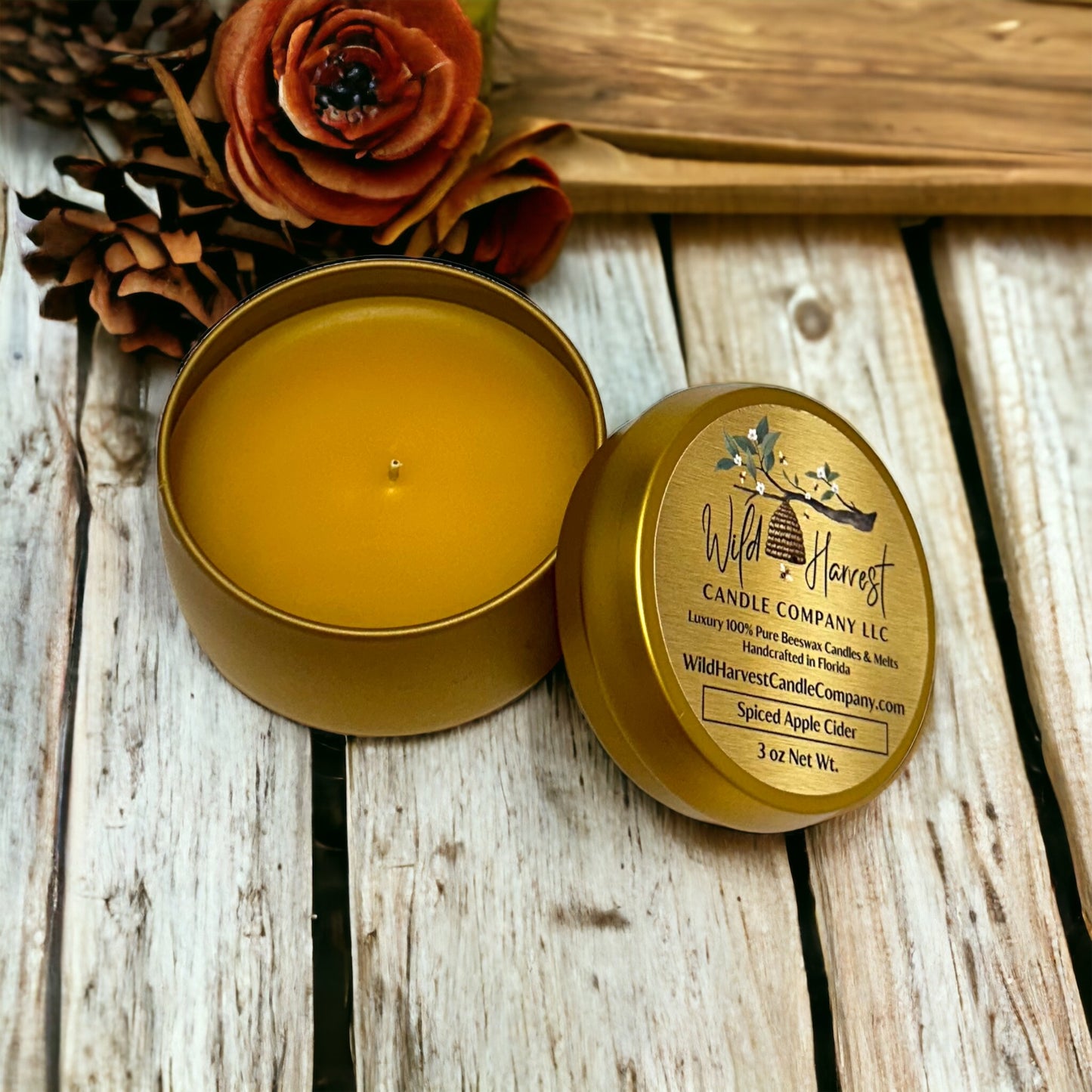 Travel Size Mini Beeswax Candle Tin Bundle - Set of 3 (3 oz Each) Choose Your Scents - Signature Collection