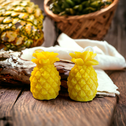 Pineapple Pure Beeswax Candle - Set of 2