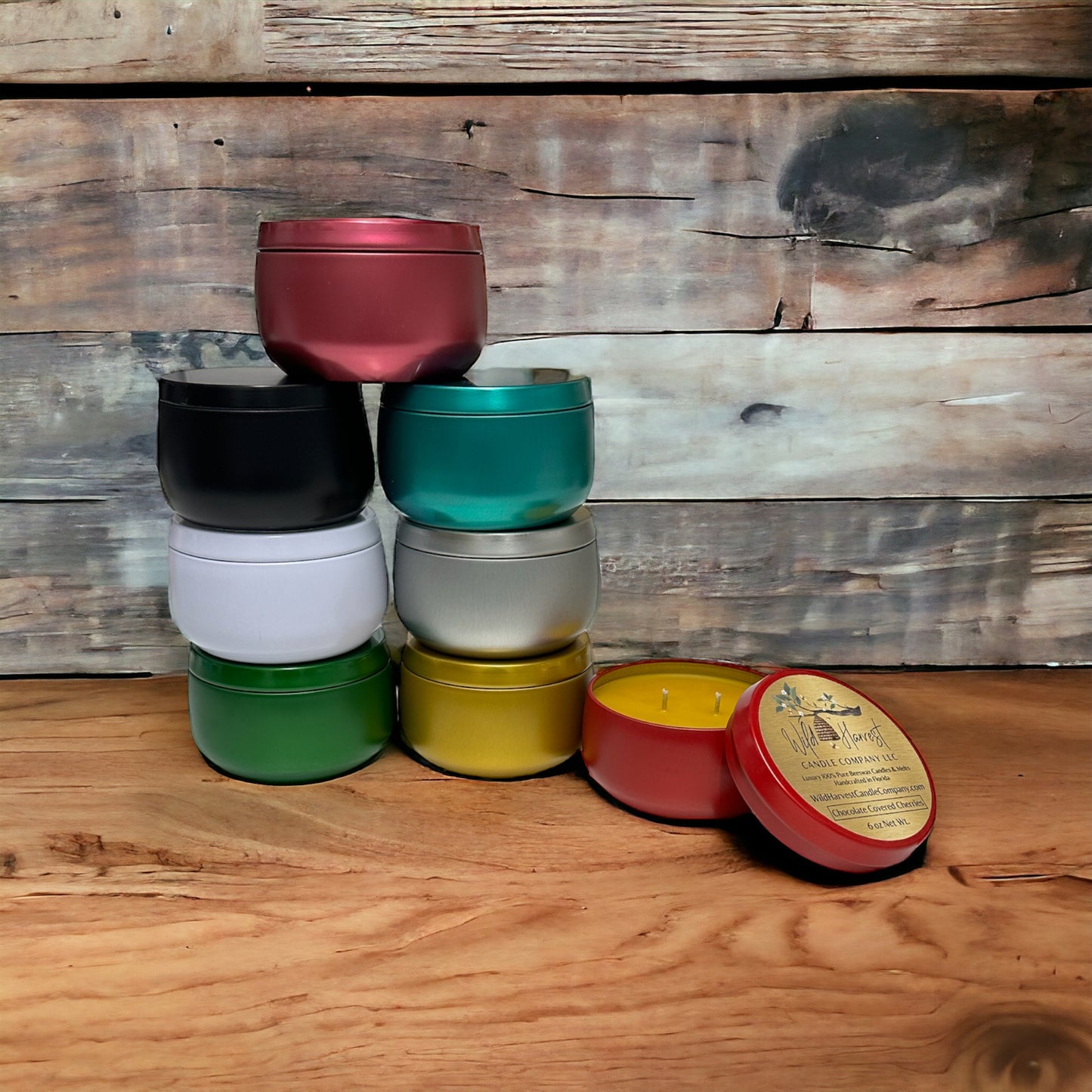 Beeswax Candle Tins - 6 oz Size - Choose Your Favorite Scents & Color!