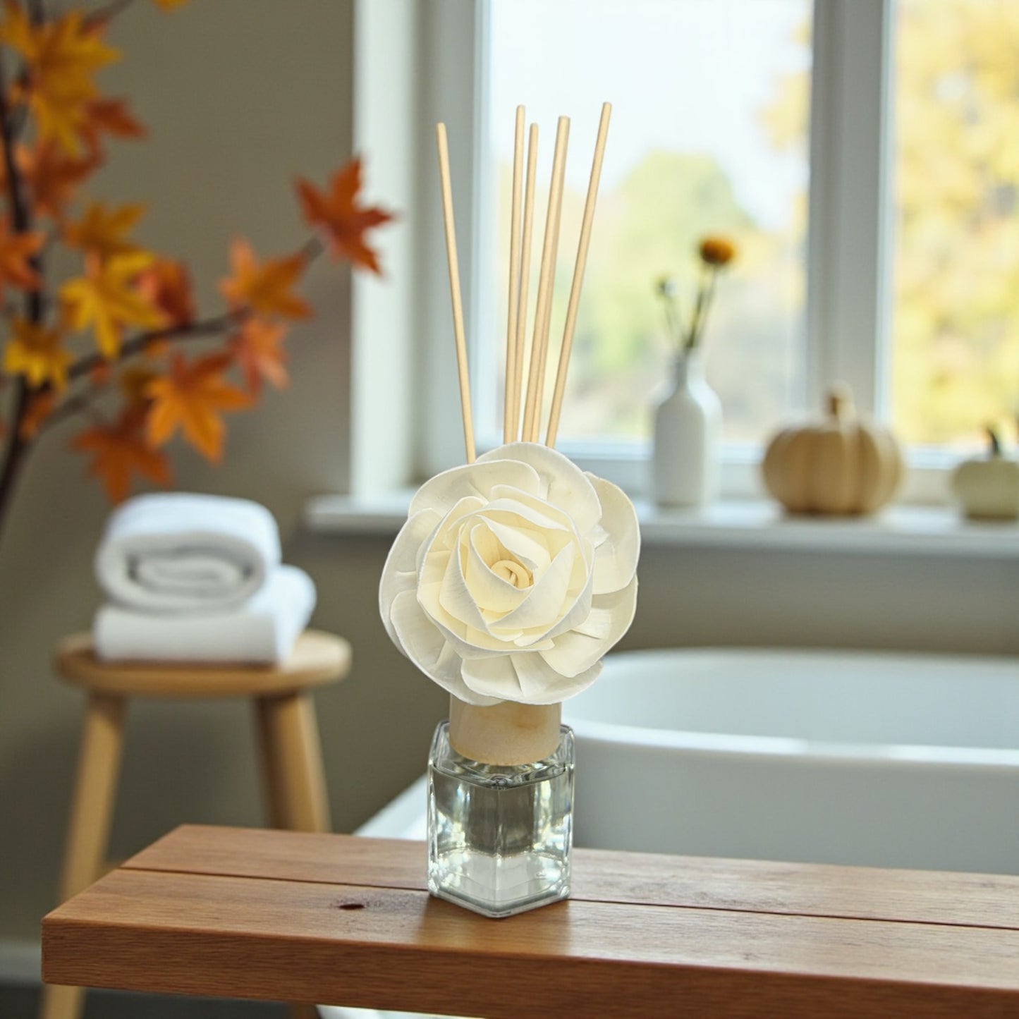 Cranberry Orange Spice Reed & Flower Diffuser – Non-Toxic, Phthalate-Free, Handcrafted Home Fragrance (1.7 oz)