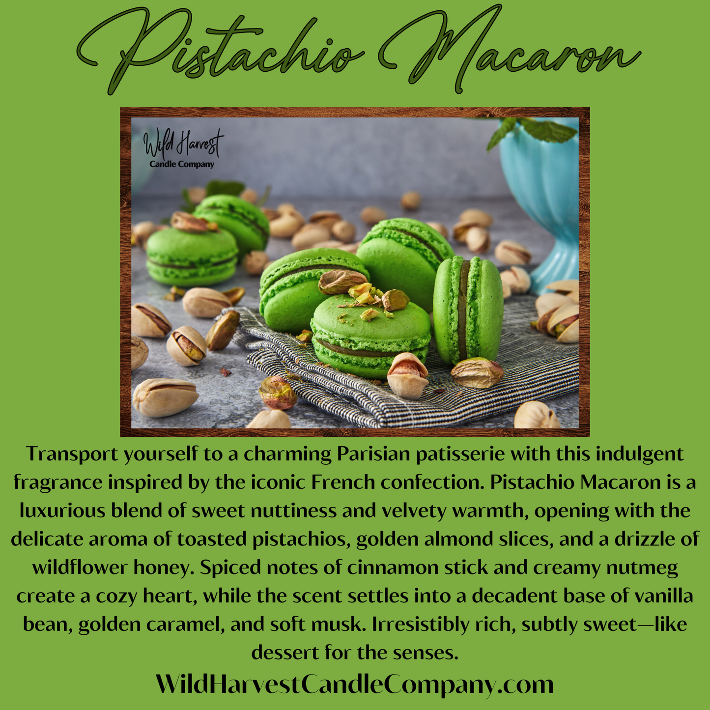 PISTACHIO MACARON SCENTED - Pure Beeswax Melts for Warmers, (1-PACK)