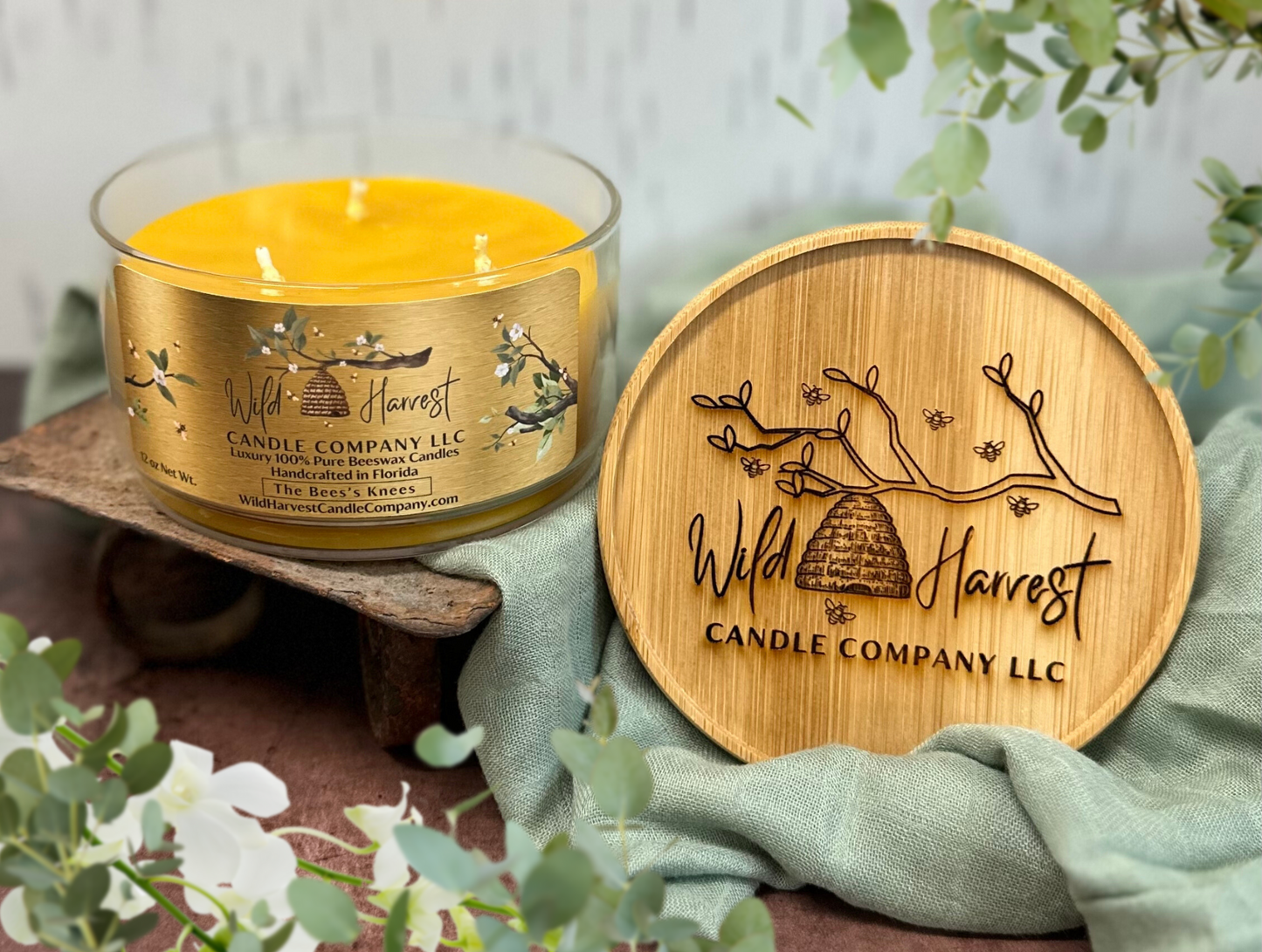 2-Pack Mix or Match 12 oz Scented Pure Beeswax Candles - Candle Gift Set
