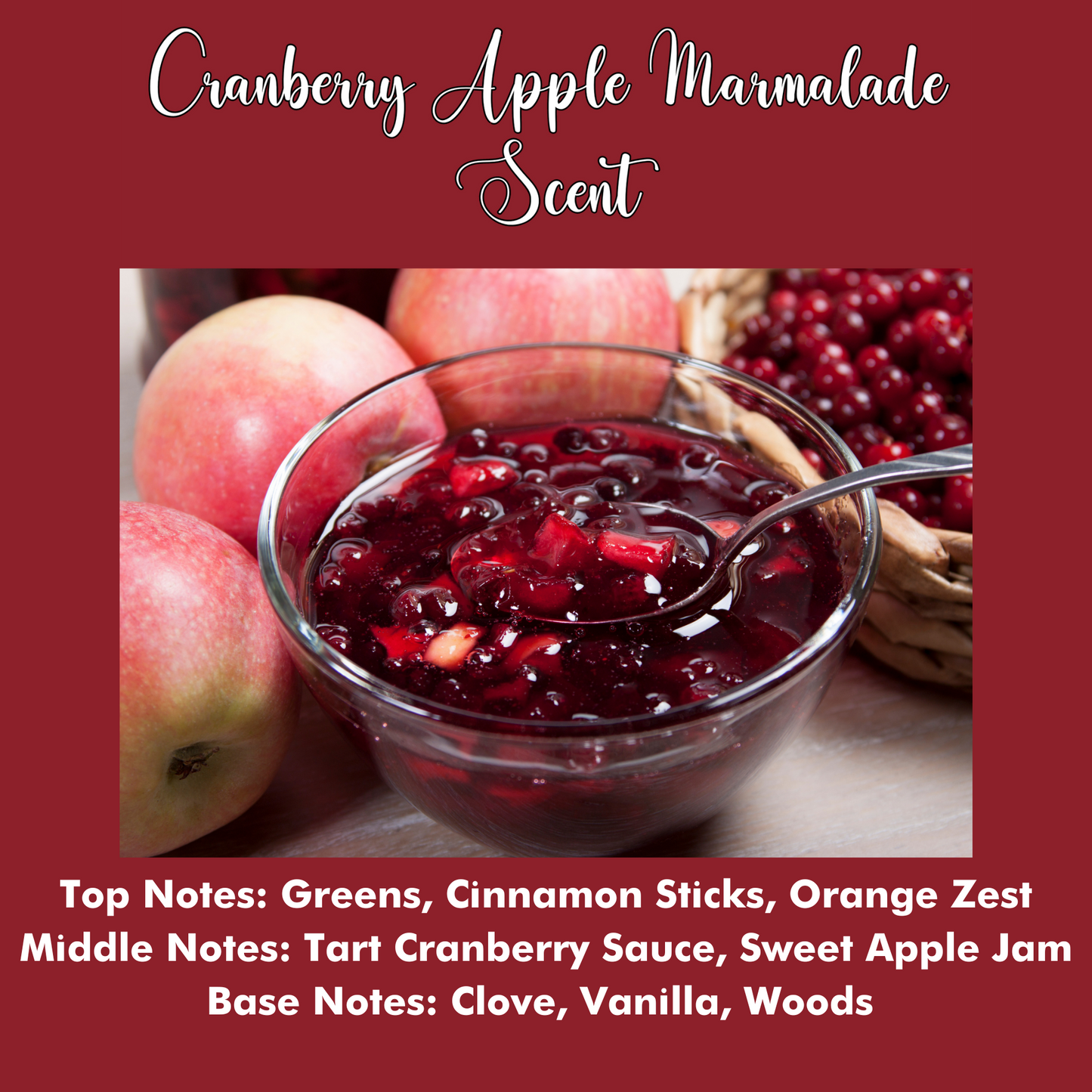 Cranberry Apple Marmalade Scented - Pure Beeswax Melts for Warmers (1 Pack)