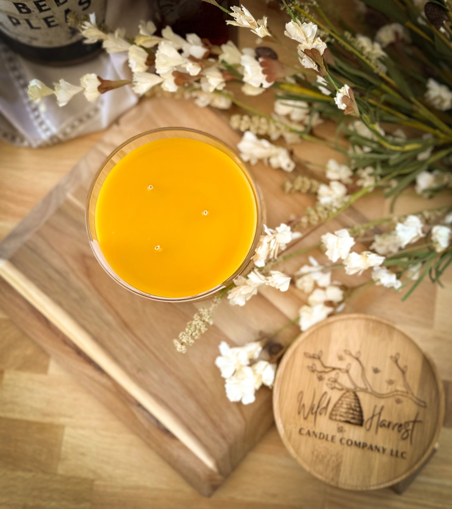 TROPICAL BREEZE SCENTED - Pure Beeswax Candle