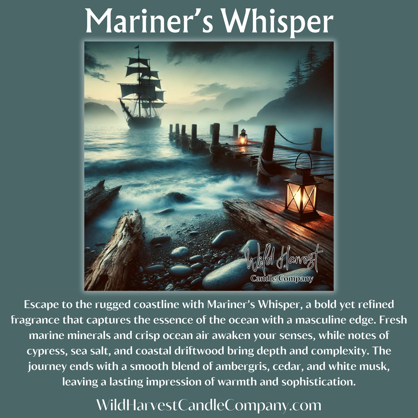 MARINER'S WHISPER SCENTED - Pure Beeswax Melts for Warmers, (1-PACK)