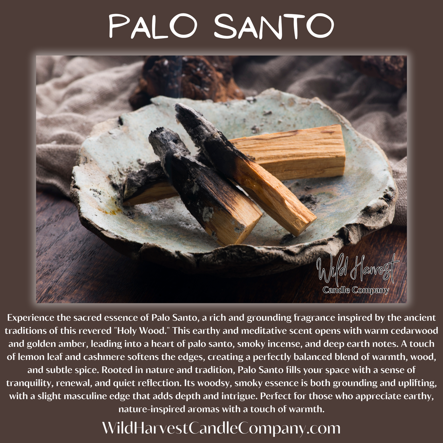 PALO SANTO SCENTED - Pure Beeswax Melts for Warmers, (1-PACK)