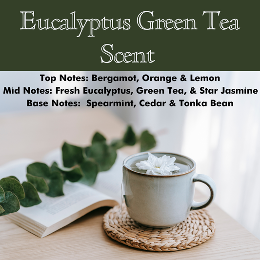 EUCALYPTUS GREEN TEA SCENTED - Pure Beeswax Melts for Warmers (1-PACK)