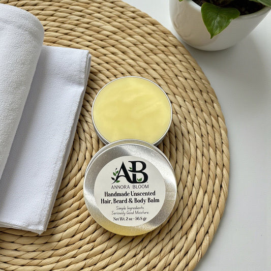 Unscented Hair, Beard & Body Balm – All-Natural Moisturizing Grooming Balm | 2 oz Tin