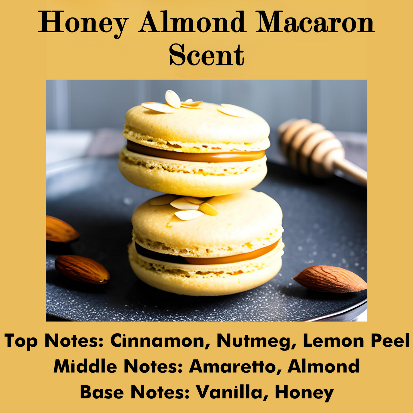 Honey Almond Macaron Scented - Pure Beeswax Melts for Warmers (1-Pack)