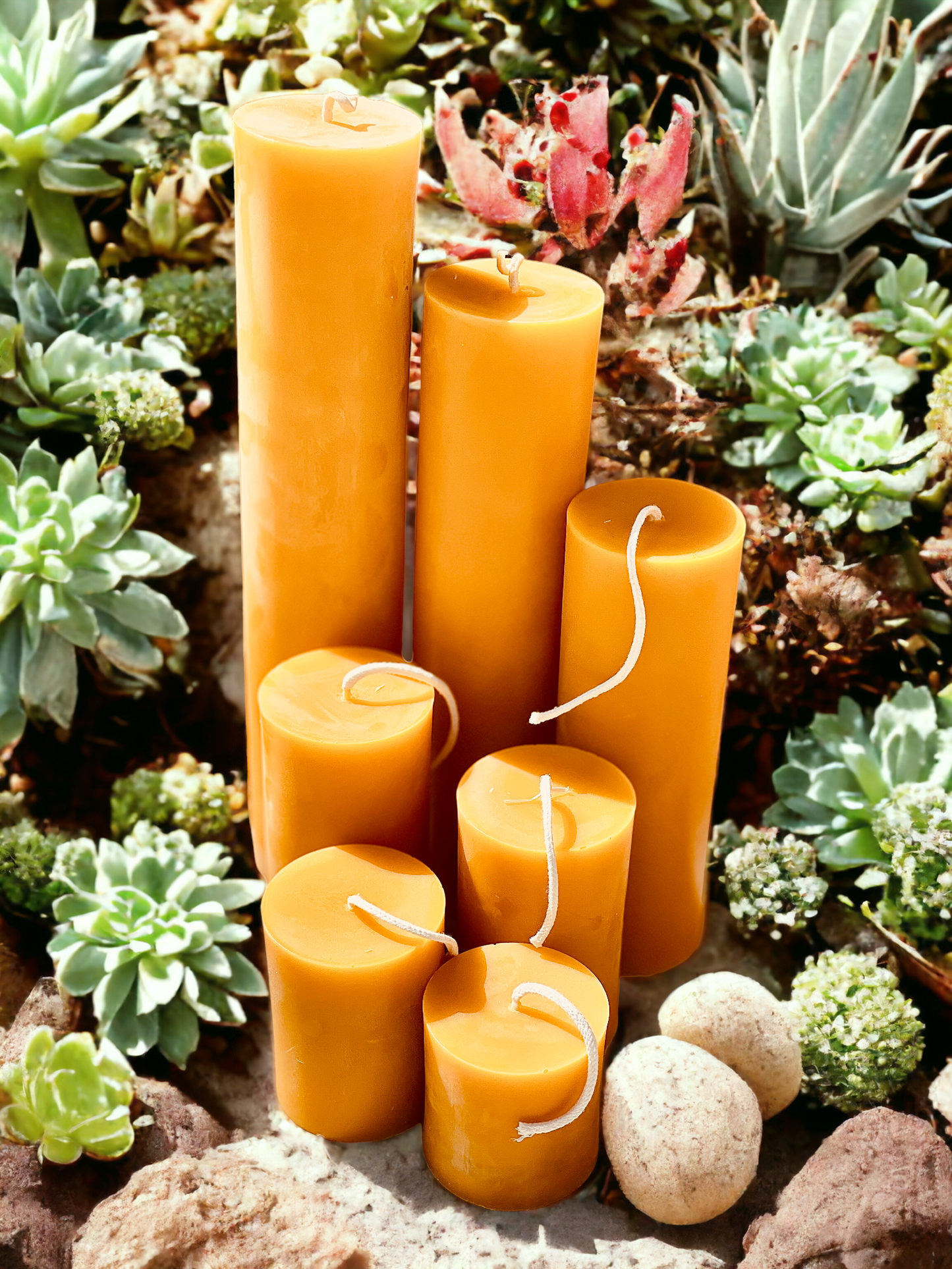 Classic Beeswax Pillar Candles - 3" Width