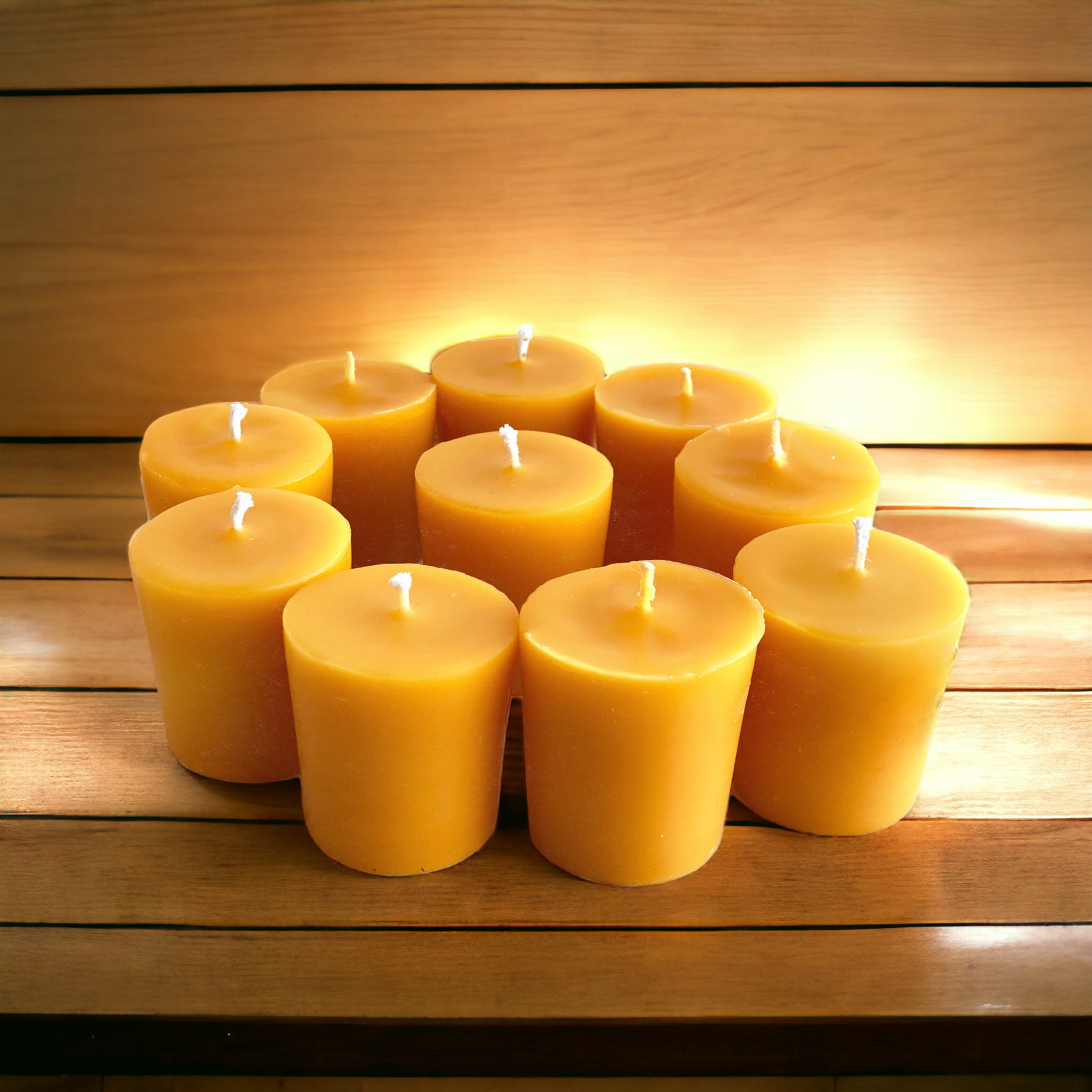 Pure Beeswax Votive Candles – Wild Harvest Candle Company / Annora