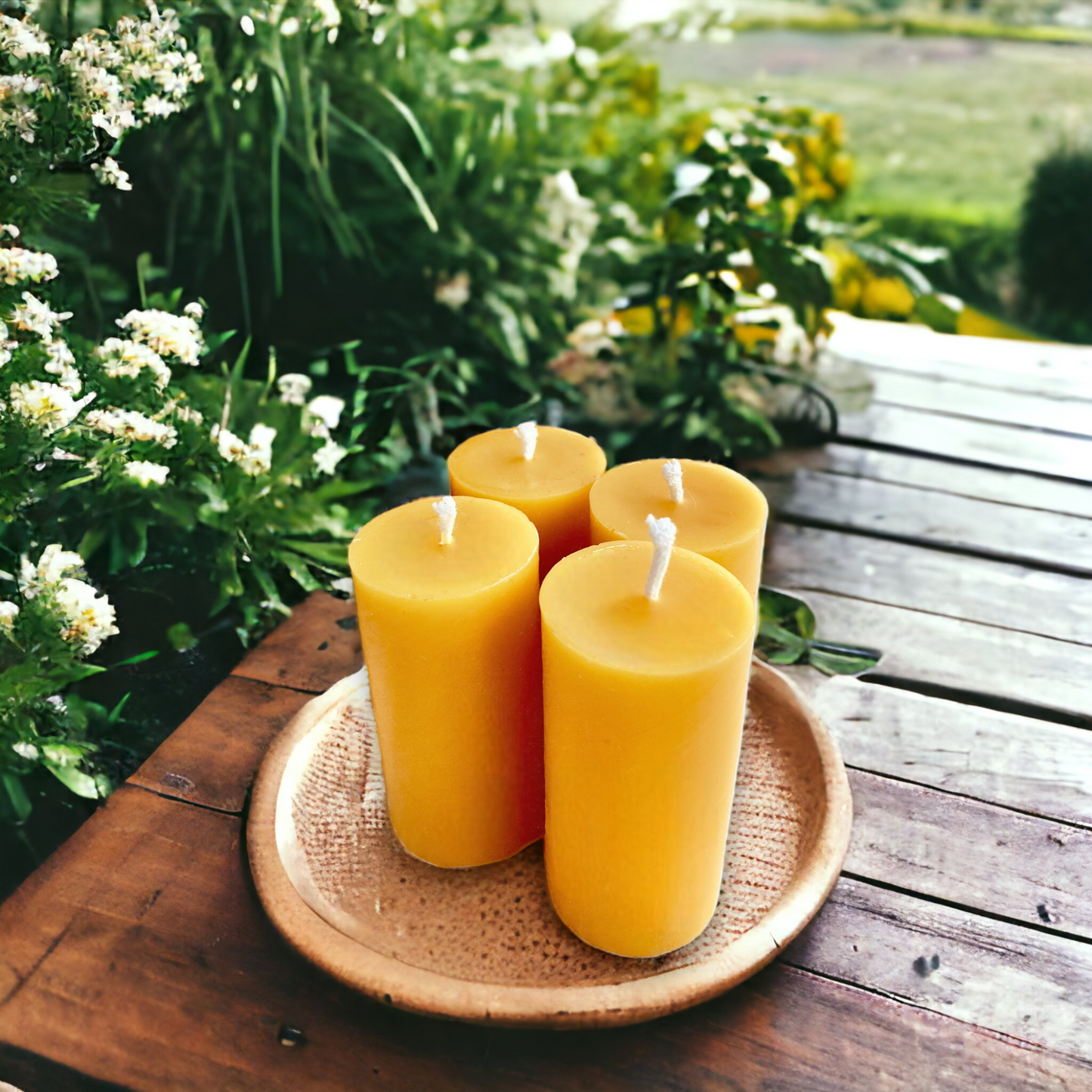 Mini Beeswax Pillar Candles