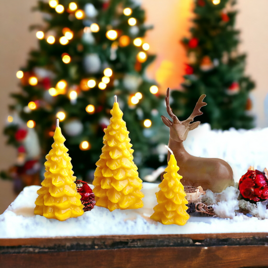 Christmas Tree Pure Beeswax Candles