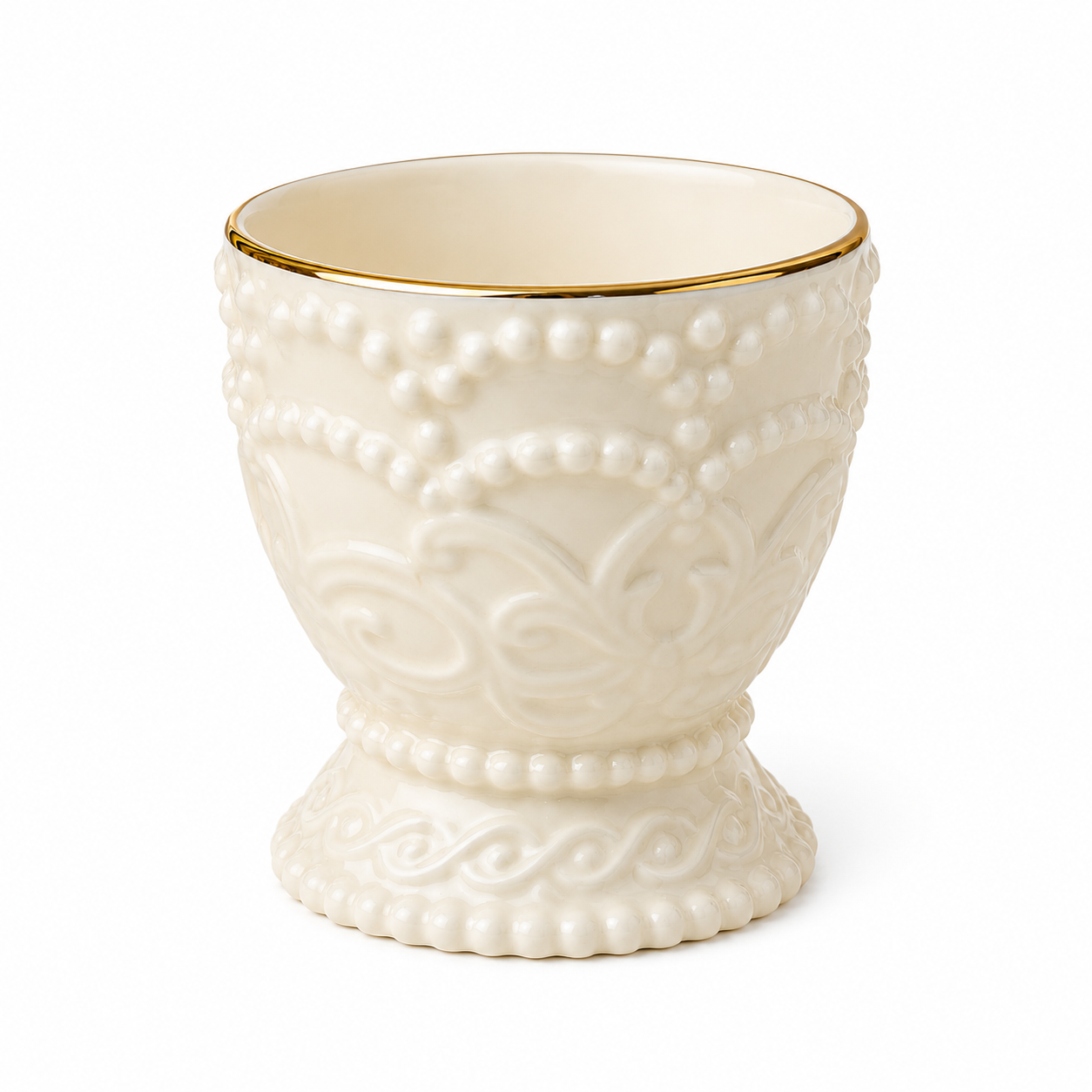 Vintage Lenox Ivory Porcelain Votive & Tealight Holder Set with Pure Beeswax Tealight Candle Bundle