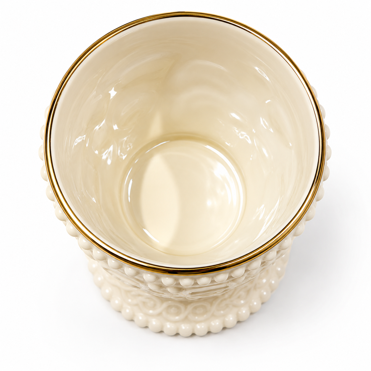 Vintage Lenox Ivory Porcelain Votive & Tealight Holder Set with Pure Beeswax Tealight Candle Bundle
