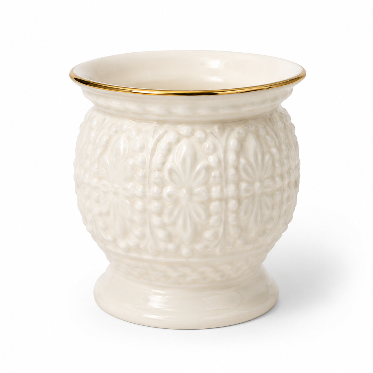 Vintage Lenox Ivory Porcelain Votive & Tealight Holder Set with Pure Beeswax Tealight Candle Bundle