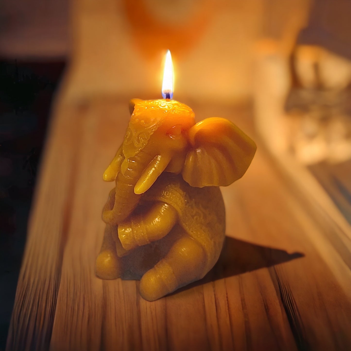 Elephant Beeswax Candle - Ganesha Statue