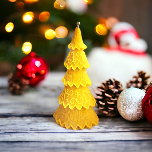 Beeswax Christmas Tree Candle – Rainy Day Bees