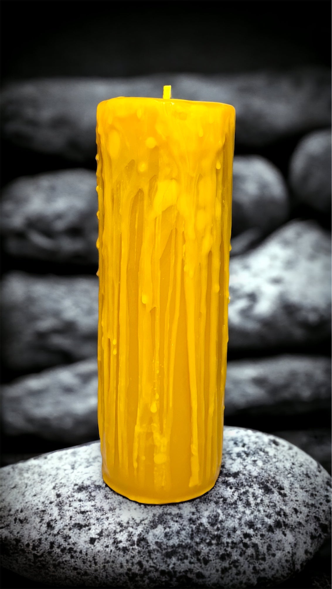 Hand Poured Drippy Pure Beeswax Pillar Candles 3" x 9"