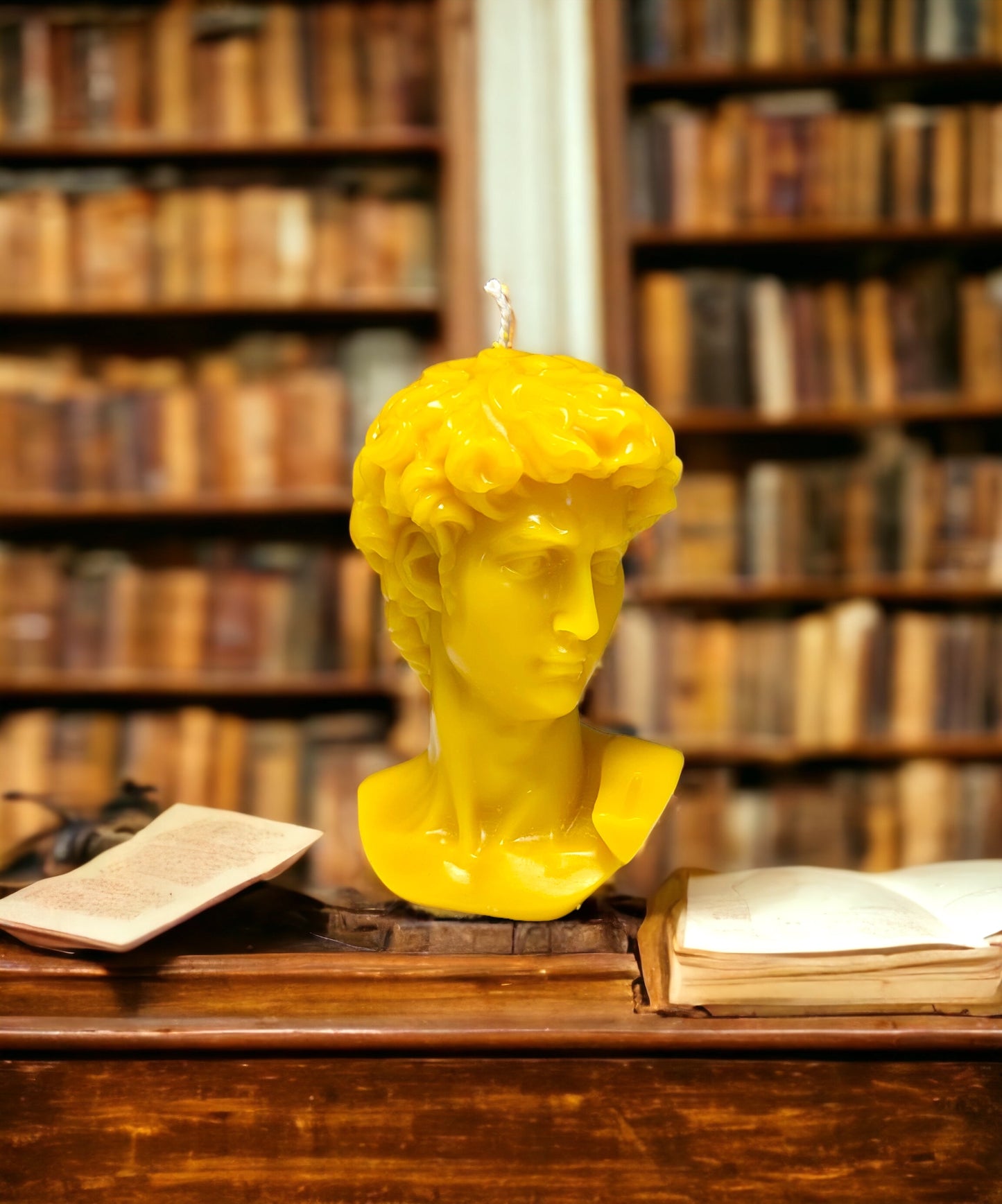 David Head Statue Candle - 100% Pure Beeswax Candle