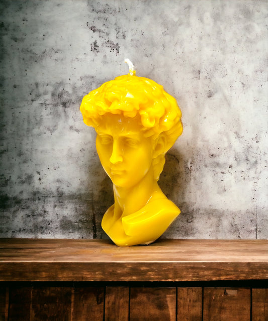David Head Statue Candle - 100% Pure Beeswax Candle