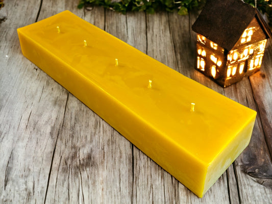 Handcrafted Brick-Shaped Pure Beeswax Candle - Large 61.8 oz