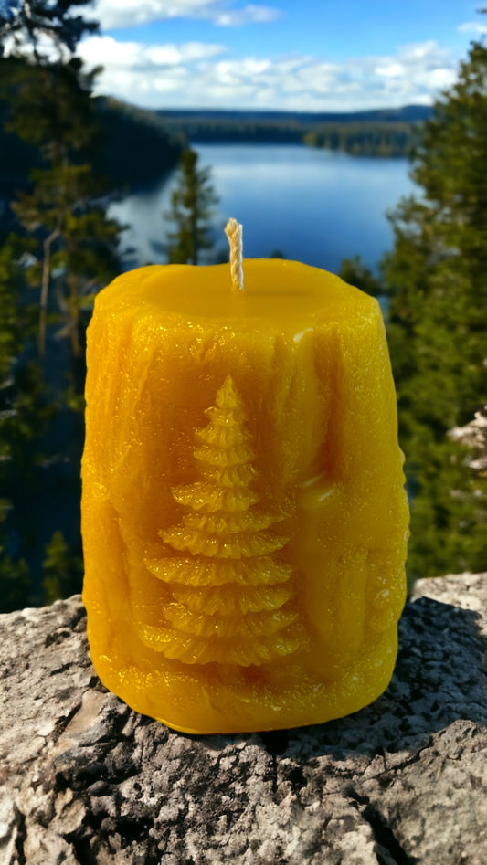 Rock Pillar Pure Beeswax Candle