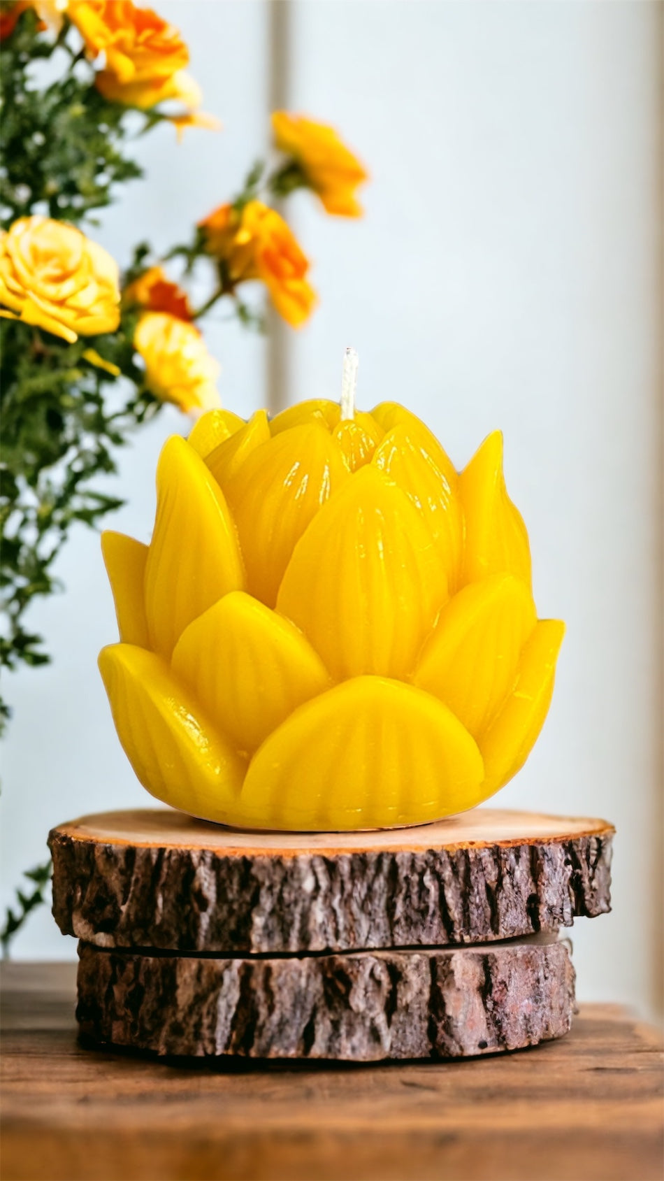 Lotus Flower Pure Beeswax Candle - Set of 2