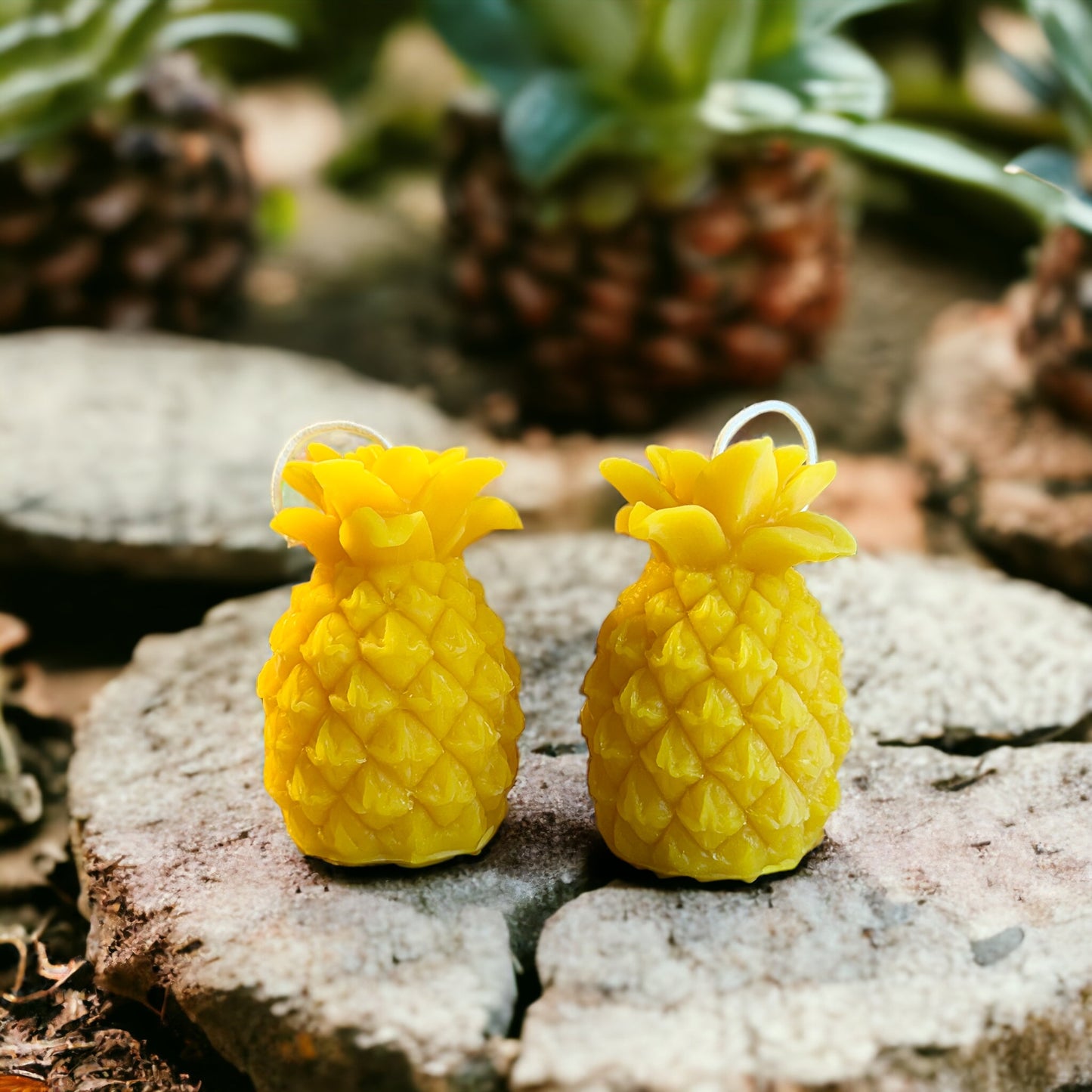 Pineapple Pure Beeswax Candle - Set of 2