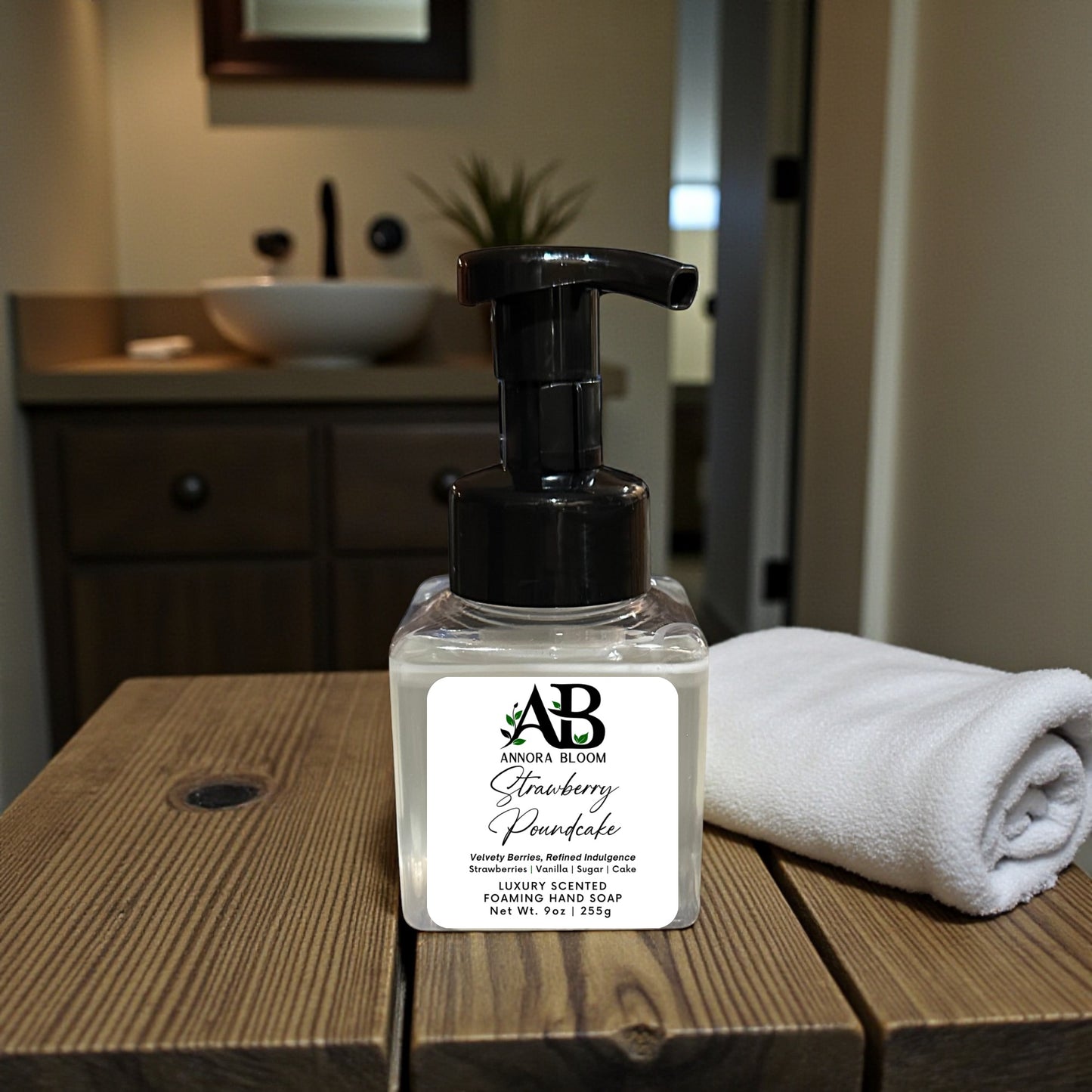 Strawberry Poundcake Foaming Hand Soap – 9 oz | Sweet Strawberry, Vanilla Cake, Coconut & Almond Scent