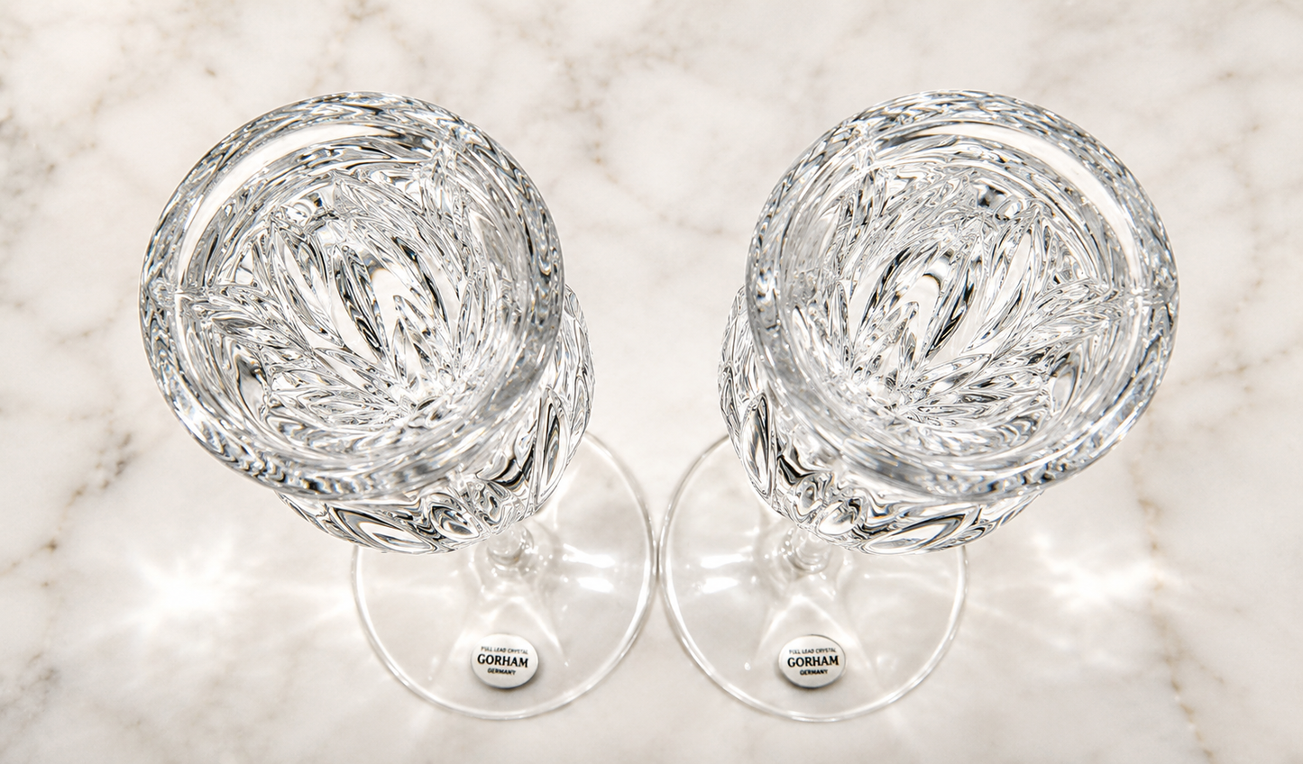 Vintage Gorham Crystal Star Blossom Candlestick Holders – Full Lead Crystal Pair – Made in Germany