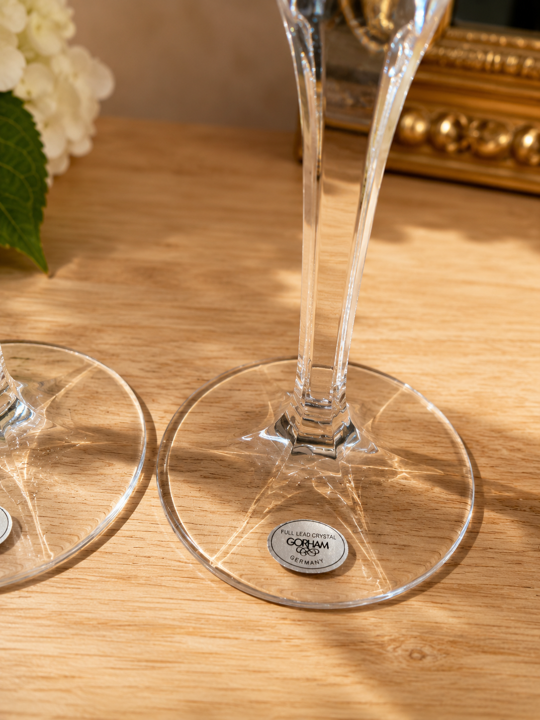 Vintage Gorham Crystal Star Blossom Candlestick Holders – Full Lead Crystal Pair – Made in Germany