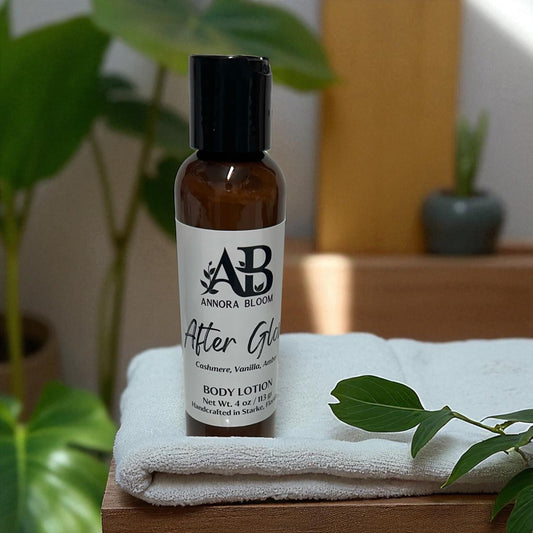 After Glow – Luxurious Cashmere Vanilla & Amber Body Lotion - 4 oz - Annora Bloom