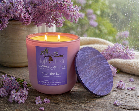 After the Rain Scented Pure Beeswax Candle | Fresh Floral Clean Scent | Limited Edition