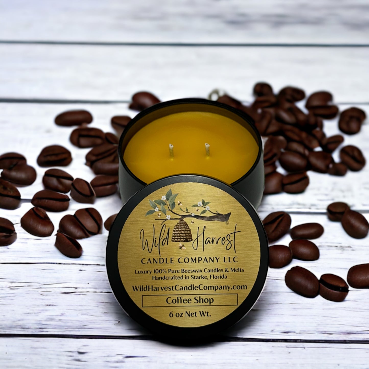 Signature Collection Beeswax Tin Container Candles - 6 oz Size - Choose Your Scent & Color