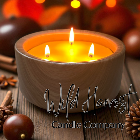 Fall Acorn & Cinnamon Spice – Limited Edition Pure Beeswax Triple Wick Candle – 13 oz