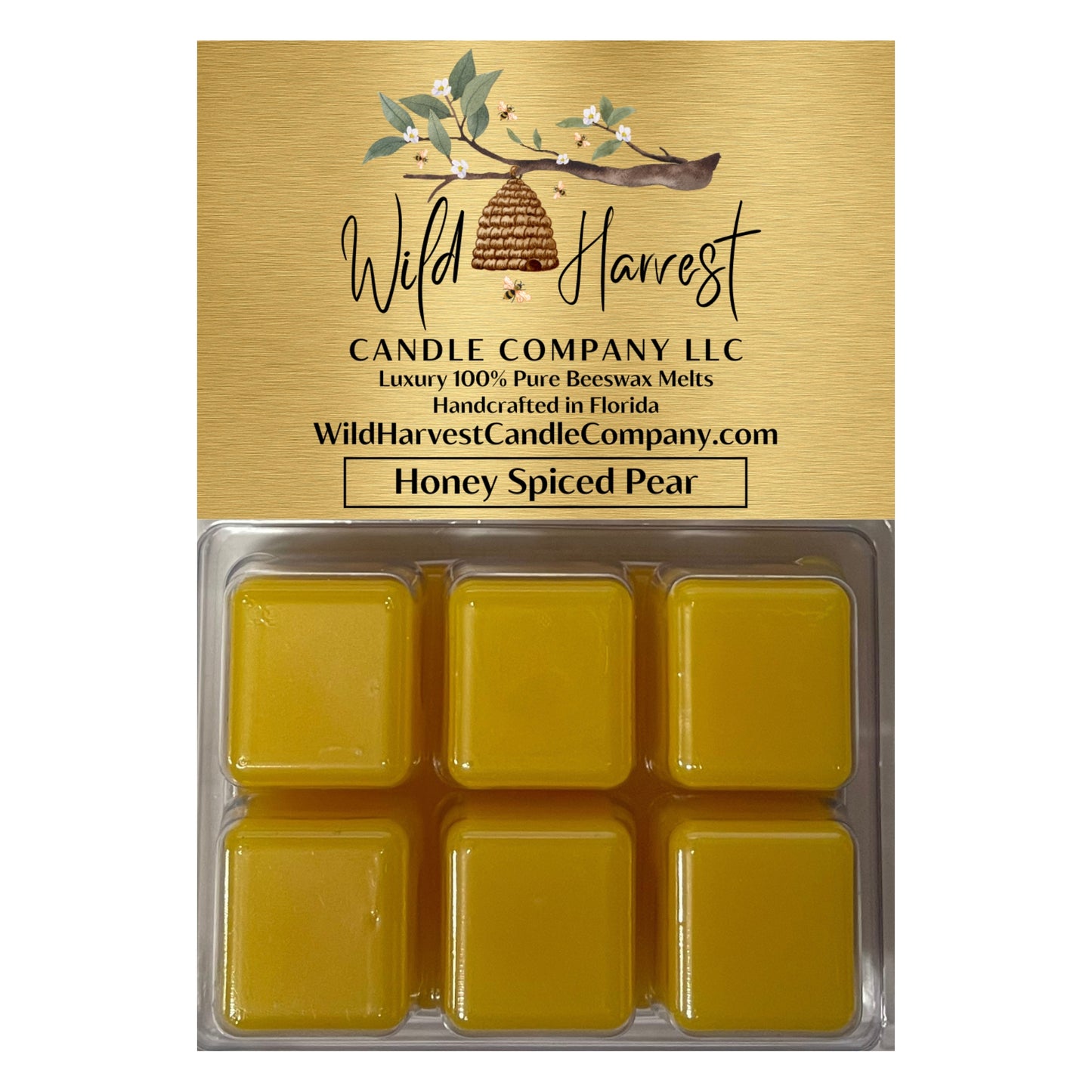 HONEY SPICED PEAR SCENTED - Pure Beeswax Melts for Warmers, (1-PACK)