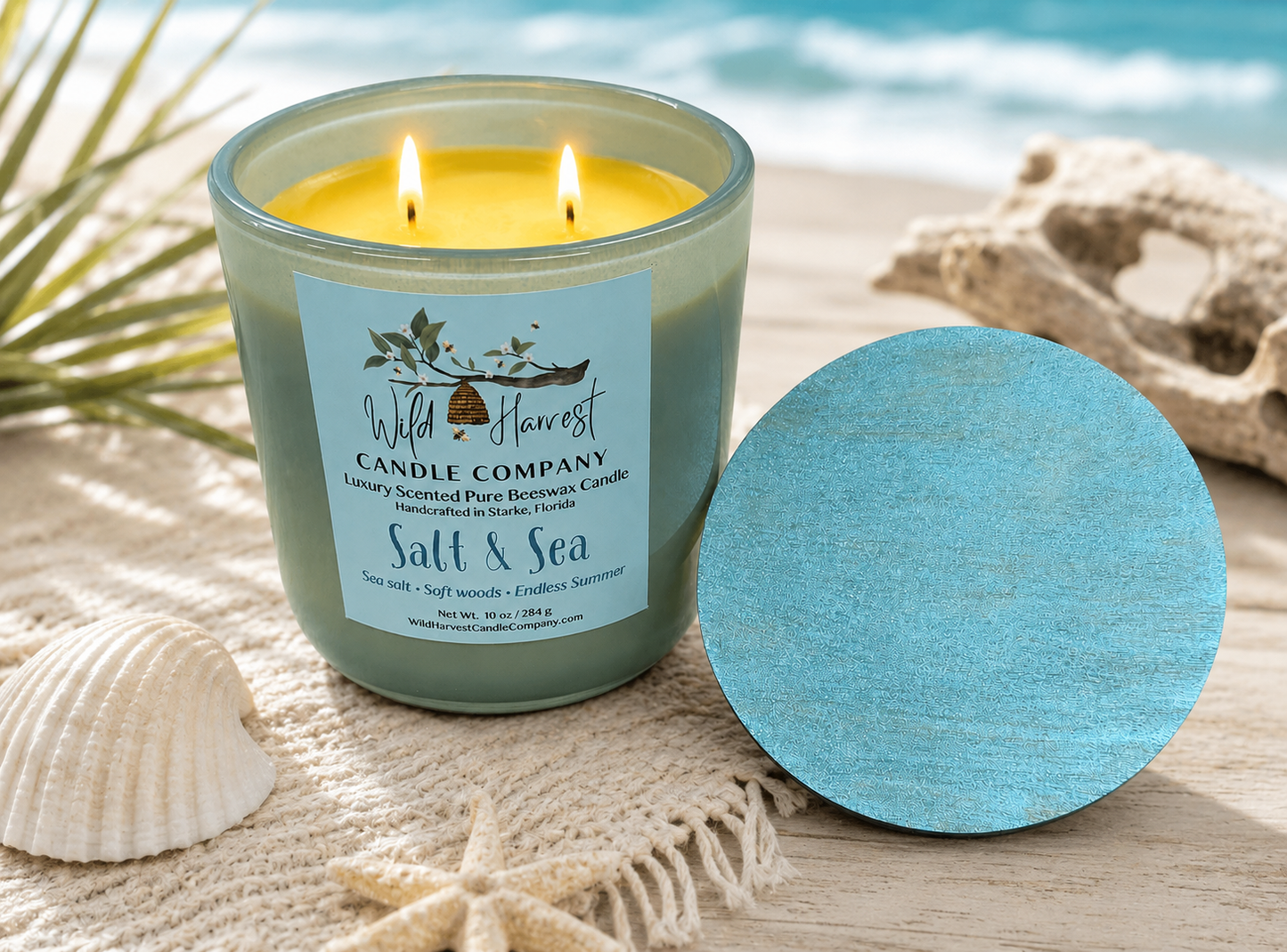 Salt & Sea Scented Beeswax Candle
