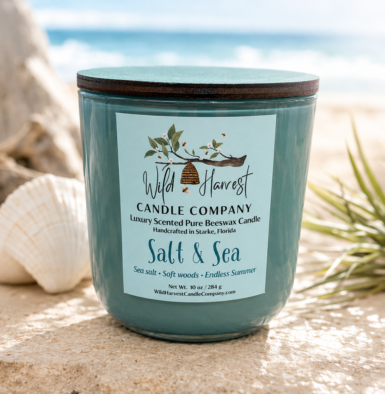 Salt & Sea Scented Pure Beeswax Candle